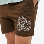 Museum of Peace and Quiet Men's Badge Sweat Shorts in Brown