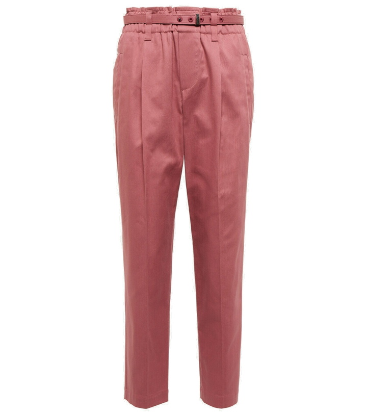 Photo: Brunello Cucinelli - High-rise cotton cropped pants