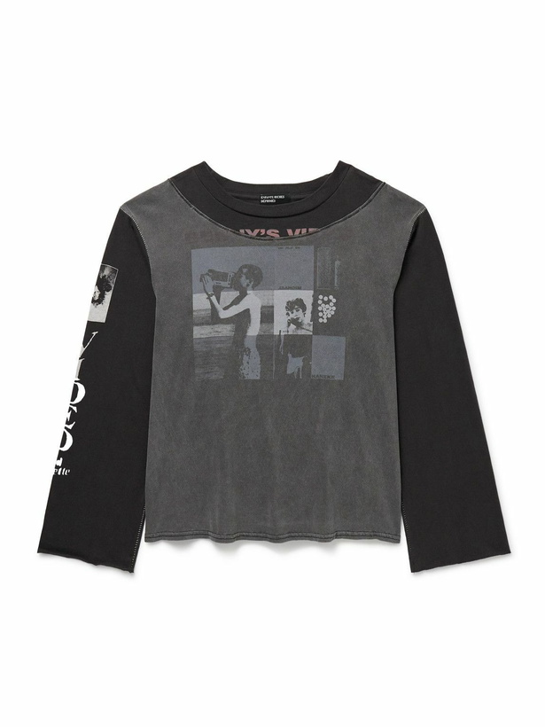 Photo: Enfants Riches Déprimés - Benny's Video Panelled Printed Cotton-Jersey T-Shirt - Black