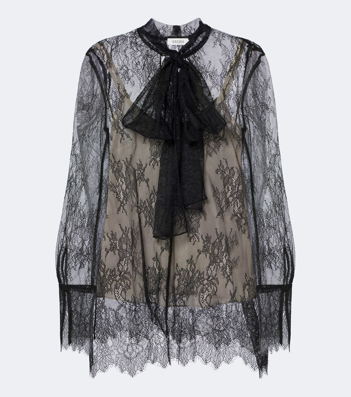 Erdem Bow-detail floral lace blouse