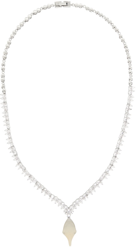 Photo: Ottolinger Silver & Off-White Diamond Dip Necklace
