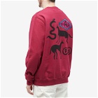 By Parra Men's Snaked By Ahorse Crew Sweat in Beet Red