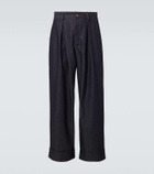 King & Tuckfield Roll Cuff high-rise denim wide-leg pants