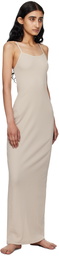 SKIMS Beige Cotton Rib Long Cami Maxi Dress