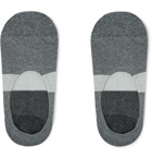N/A - Striped Cotton-Blend No-Show Socks - Gray