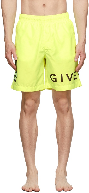 Photo: Givenchy Yellow 4G Swim Shorts