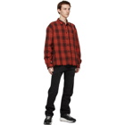 John Elliott Red Check Hemi Oversized Shirt