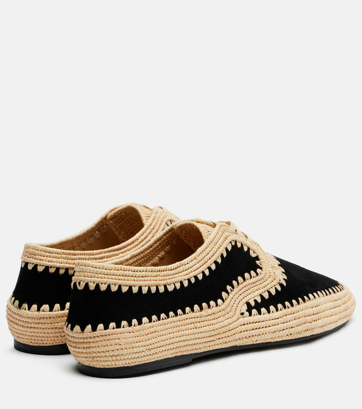 Gabriela Hearst Strength raffia and suede Derby shoes