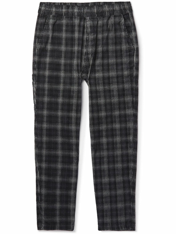 Photo: Carhartt WIP - Flint Tapered Checked Cotton-Corduroy Trousers - Black
