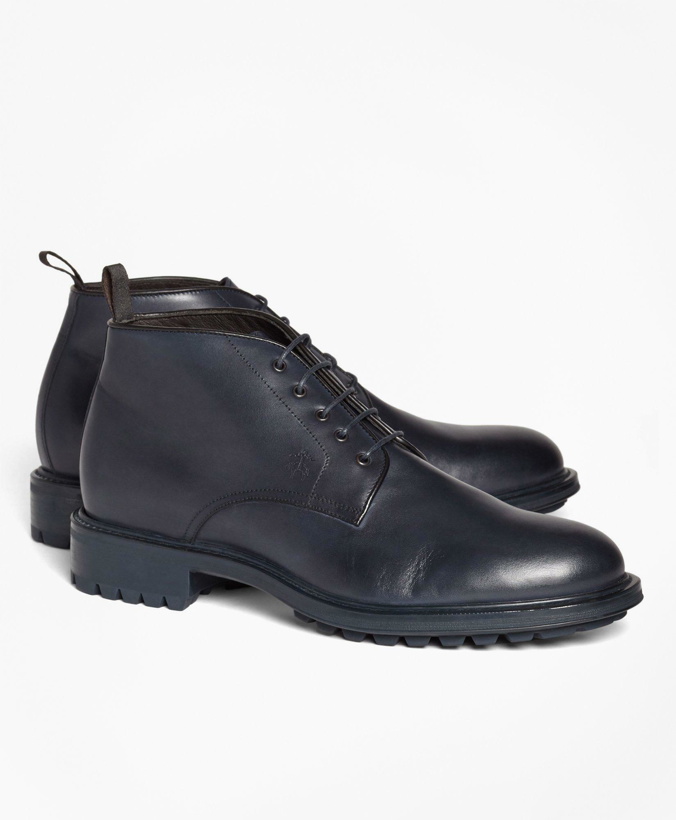 Photo: Brooks Brothers Men's 1818 Footwear Lug-Sole Leather Chukka Boots | Navy