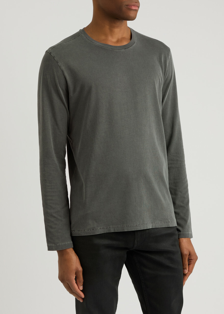 Paige Enzo Long-sleeve Cotton top Dark Grey