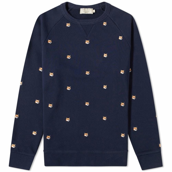 Photo: Maison Kitsuné All-Over Fox Head Embroidery Crew Sweat