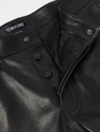 TOM FORD - Slim-Fit Leather Trousers - Black