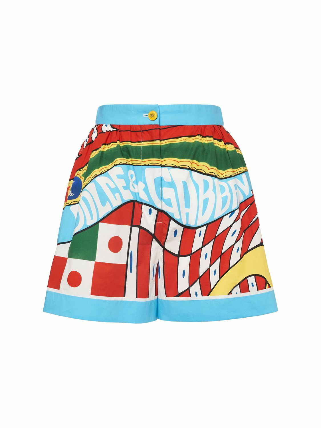 DOLCE & GABBANA - Carretto Printed Cotton Mini Shorts Dolce & Gabbana