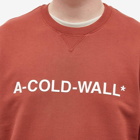 A-COLD-WALL* Men's Essential Logo Crew Sweat in Burnt Red