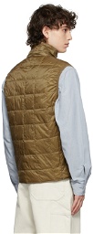 TAION Beige High Neck Quilted Down Vest