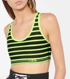 Adam Selman Sport Striped cross-back sports bra