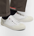 Thom Browne - Leather and Rubber-Trimmed Canvas Sneakers - White