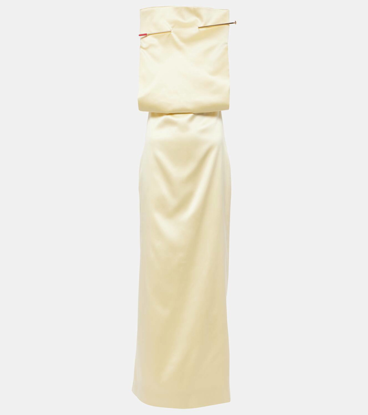 VIP【送料関税込】LOEWE SILK LONG DRESS Loewe Strapless embellished silk-satin maxi dress