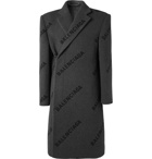 Balenciaga - Oversized Logo-Print Cashmere Coat - Gray