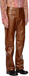 Our Legacy Brown Biker Leather Pants