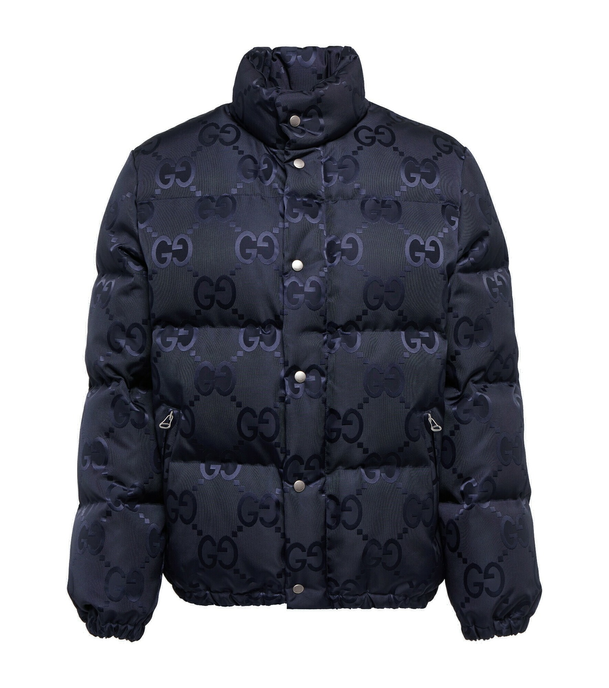 【りむ】GUCCI ブラック ジップアップジャケット Gucci Black Jersey Monogram Logo Trimmed Zip-Up Jacket M
