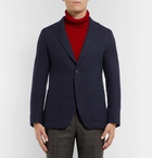 Altea - Navy Slim-Fit Unstructured Herringbone Virgin Wool Blazer - Men - Navy