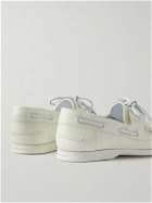 Manolo Blahnik - Sidmouth Full-Grain Leather Boat Shoes - Neutrals