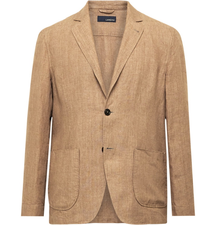 Photo: Lardini - Tan Unstructured Linen Blazer - Brown