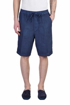 120% Lino Shorts In Blue Linen