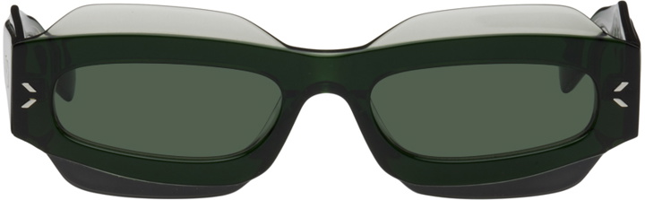 Photo: MCQ Green Rectangular Sunglasses