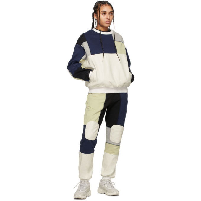 GR-Uniforma White and Navy Patchwork Lounge Pants