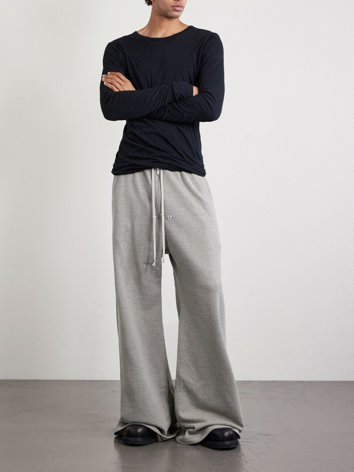 DRKSHDW by Rick Owens - Geth Belas Wide-Leg Cotton-Blend Jersey