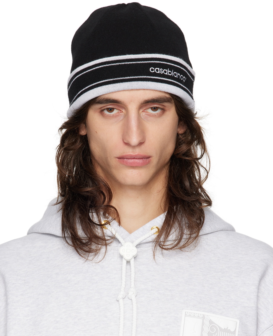 Casablanca Green & Off-White Cable Stitch Beanie Casablanca