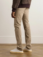 Canali - Straight-Leg Cotton-Blend Twill Trousers - Neutrals