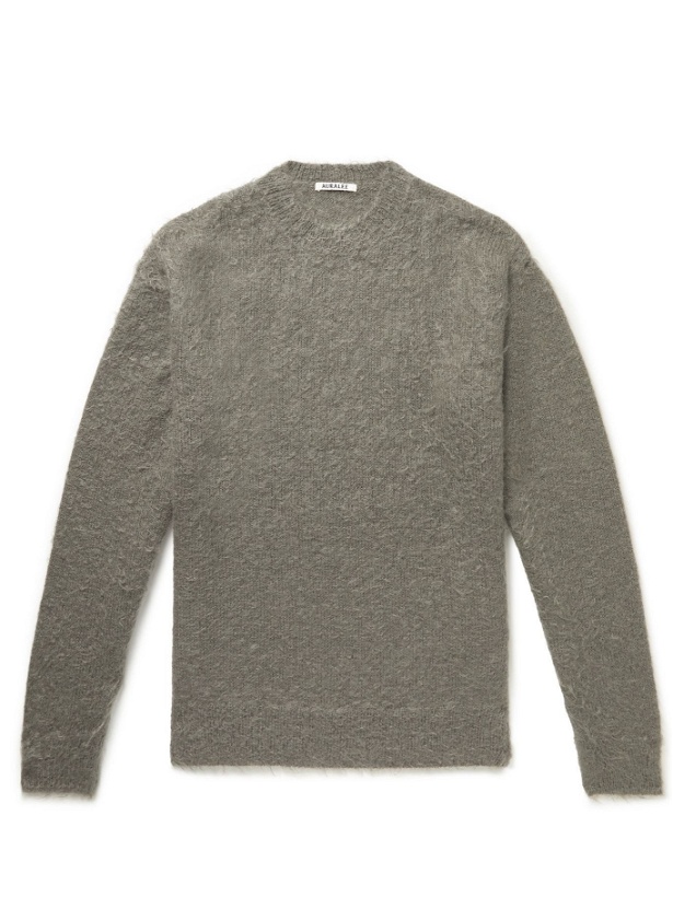 Photo: Auralee - Brushed Mohair and Wool-Blend Sweater - Gray