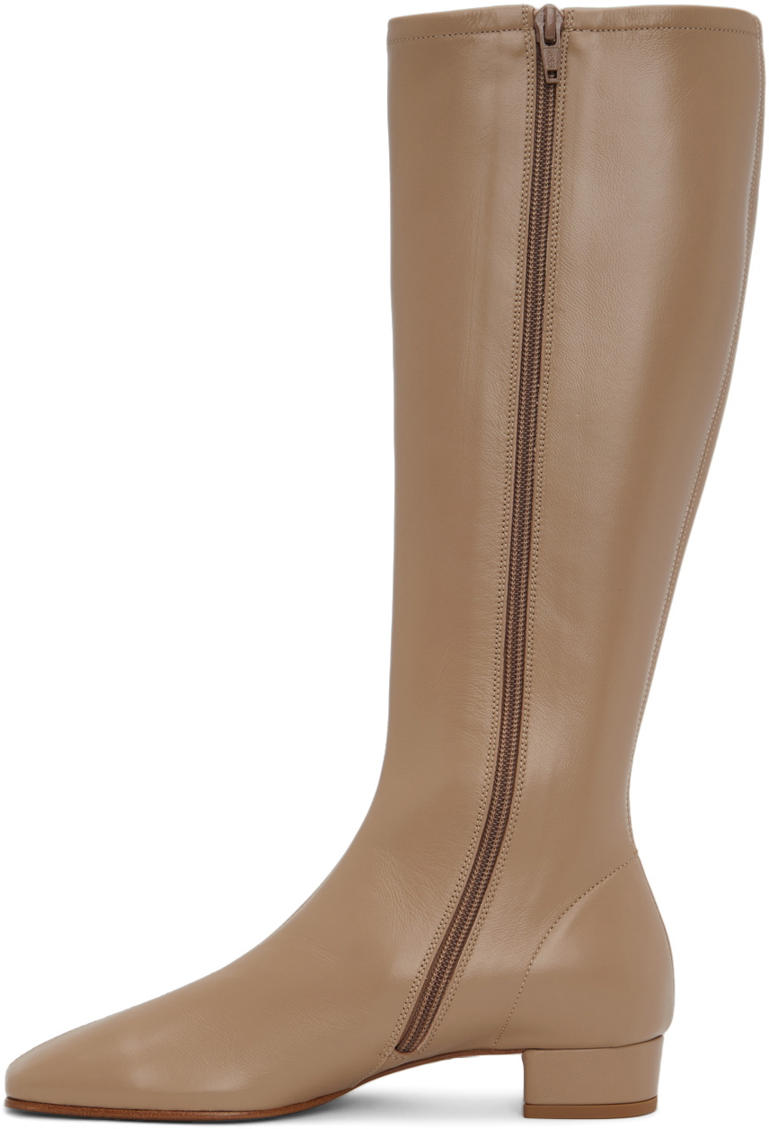 BY FAR Beige Leather Edie Boots By Far