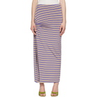 Rabanne Purple Striped Viscose Jersey Piercing Maxi Skirt