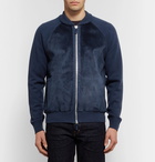 Berluti - Suede, Cashmere and Wool-Blend Zip-Up Cardigan - Men - Navy