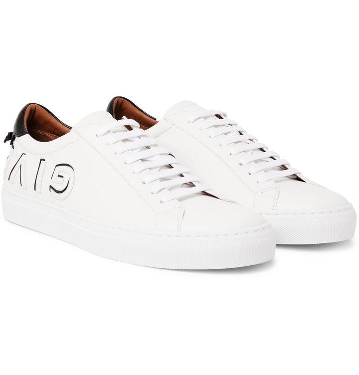 Photo: Givenchy - Urban Street Logo-Print Leather Sneakers - White