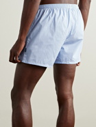 Zegna - Houndstooth Cotton-Poplin Boxer Shorts - Blue