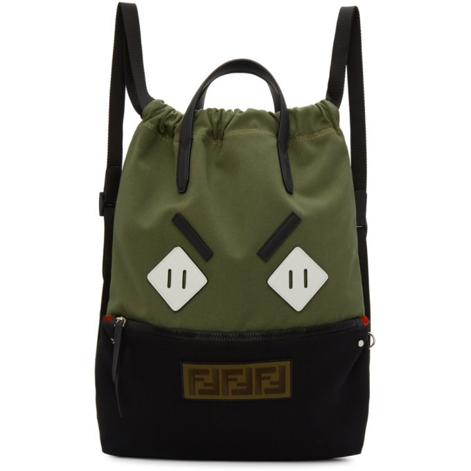 Photo: Fendi Green and Black Flat Face Backpack