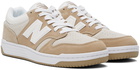 New Balance Beige & White 480 Sneakers