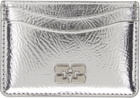 GANNI Silver Metallic Bou Card Holder