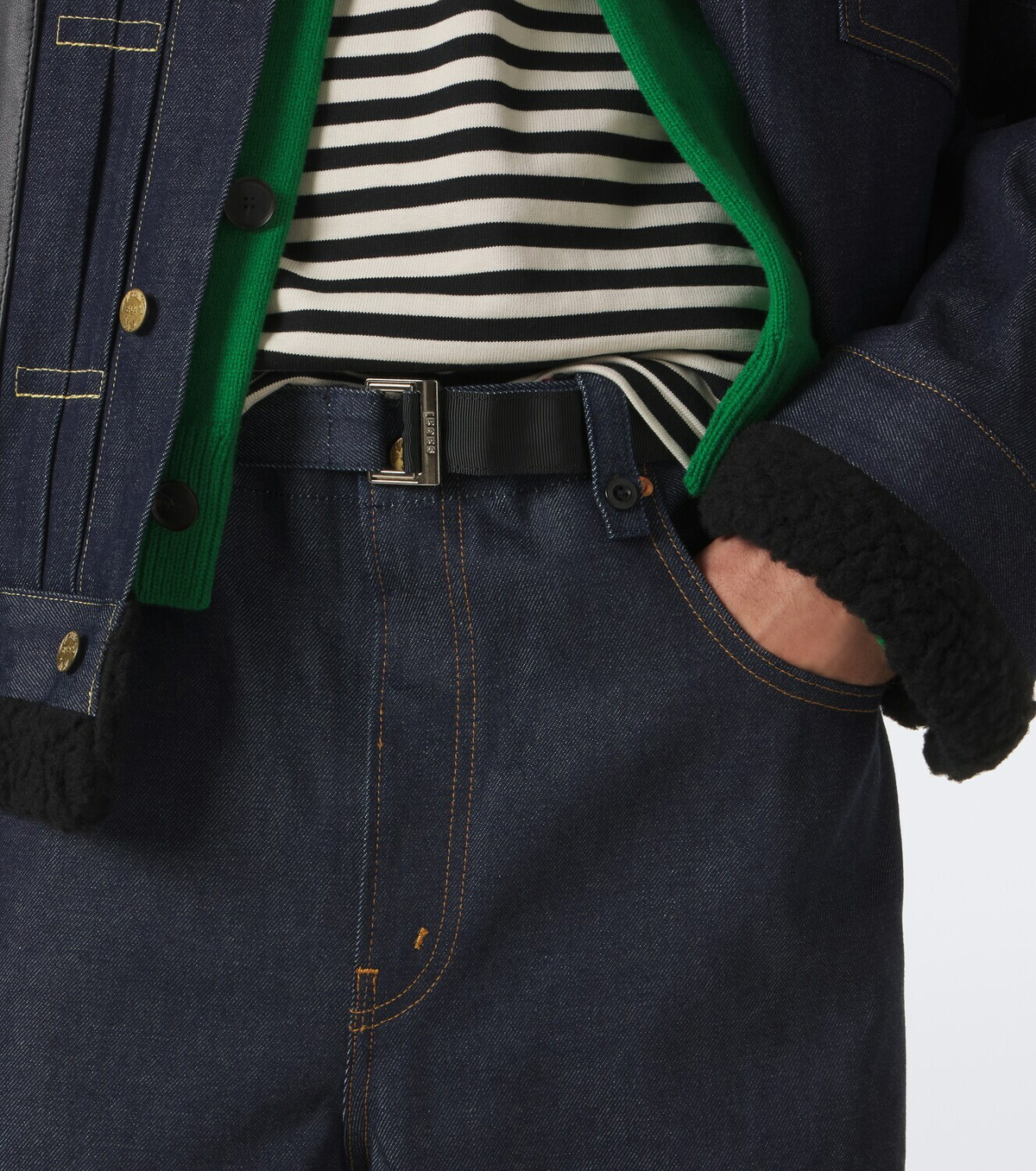 Sacai Belted wide-leg jeans