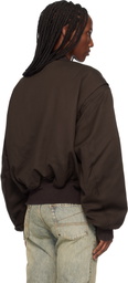 Entire Studios Brown Cropped Broad Suiting Bomber Jacket
