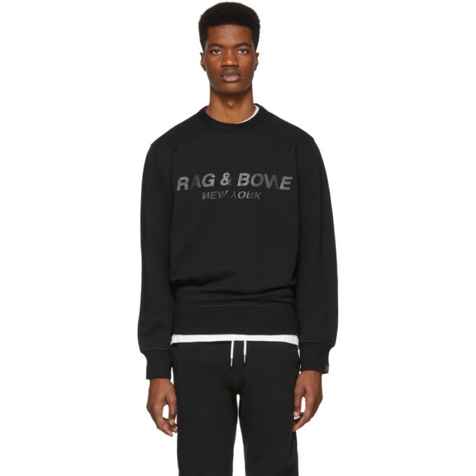 rag and bone Black Upside Down Logo Sweatshirt Rag and Bone