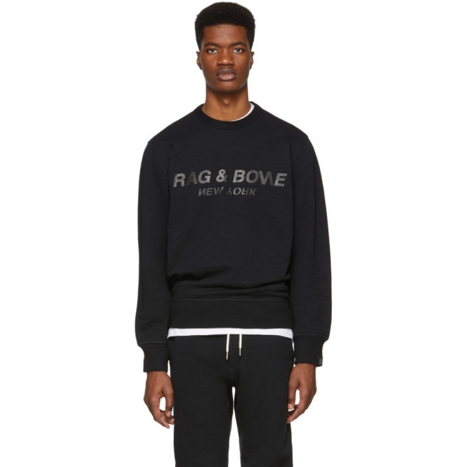Photo: rag and bone Black Upside Down Logo Sweatshirt