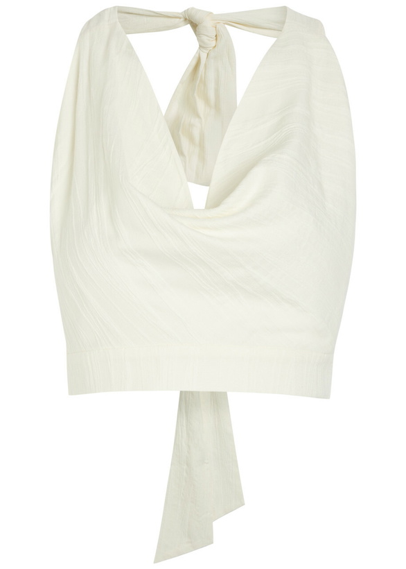 Photo: Delos Ayla Textured Woven Crop top White