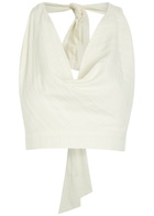 Delos Ayla Textured Woven Crop top White